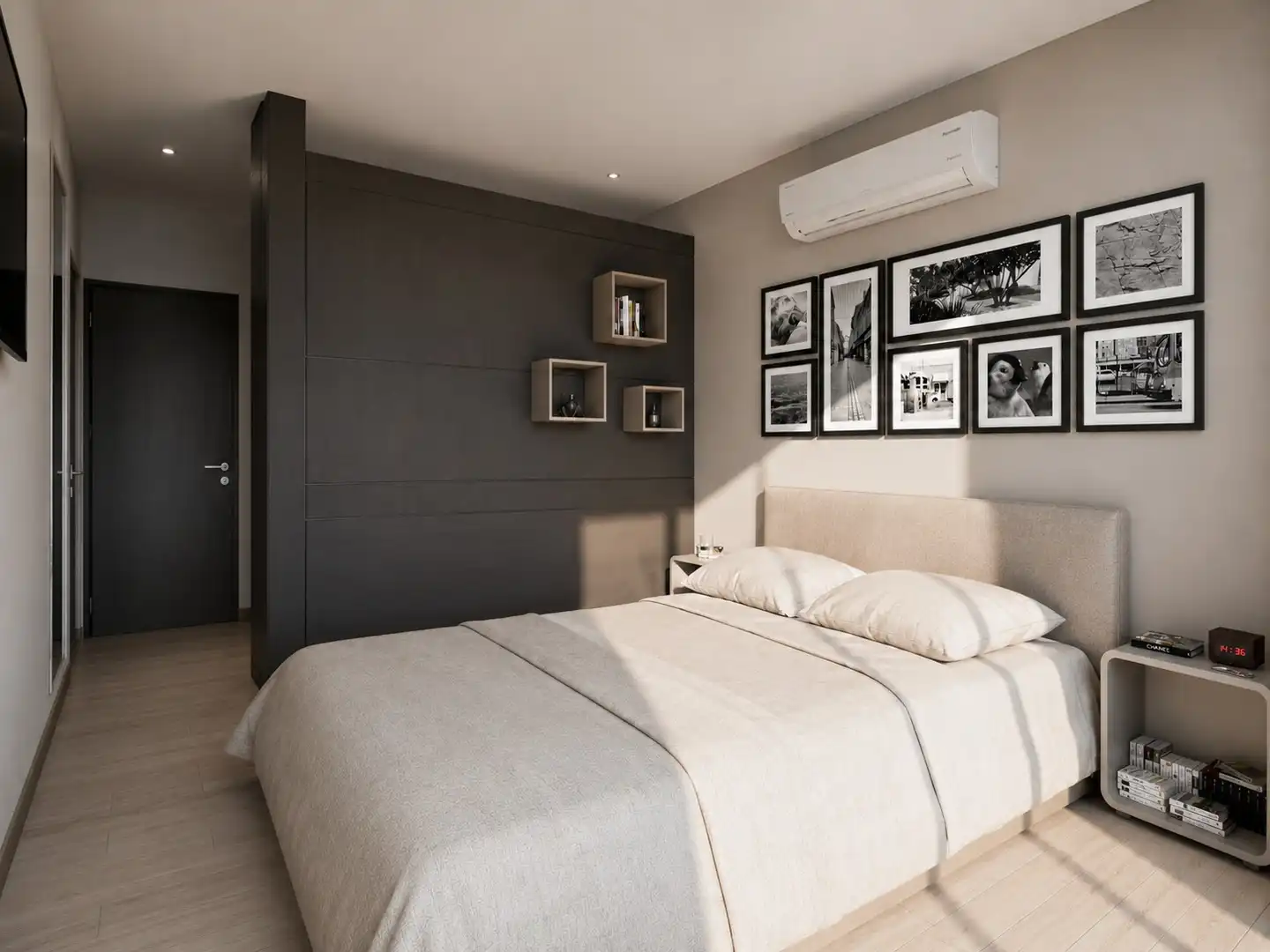 Schlafzimmer von Einfamilien-Reihenhaus zum Verkauf in Antigua mit Klimaanlage, Privatgarten und Terrasse