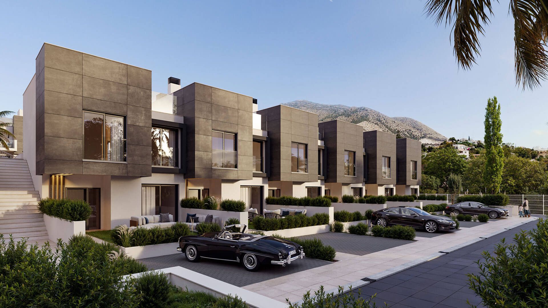 Exterior view of Single-family semi-detached for sale in Fuengirola  with Air Conditioner, Terrace and Swimming Pool