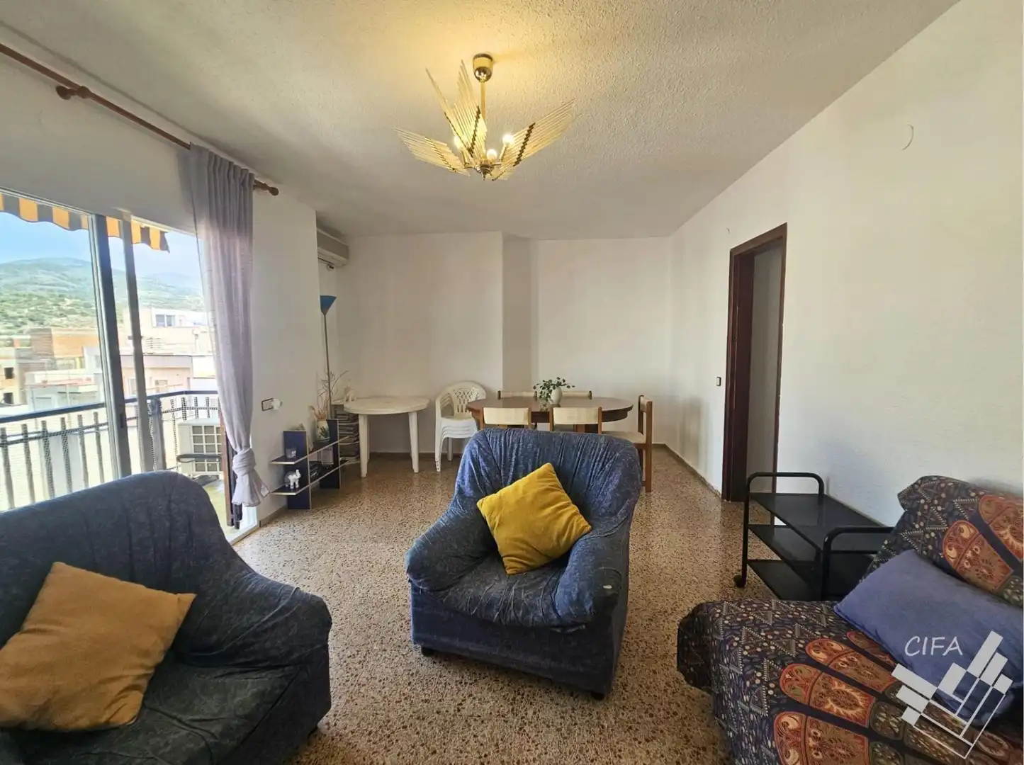 Living room of Flat for sale in Alcanar  with Air Conditioner, Terrace and Furnished