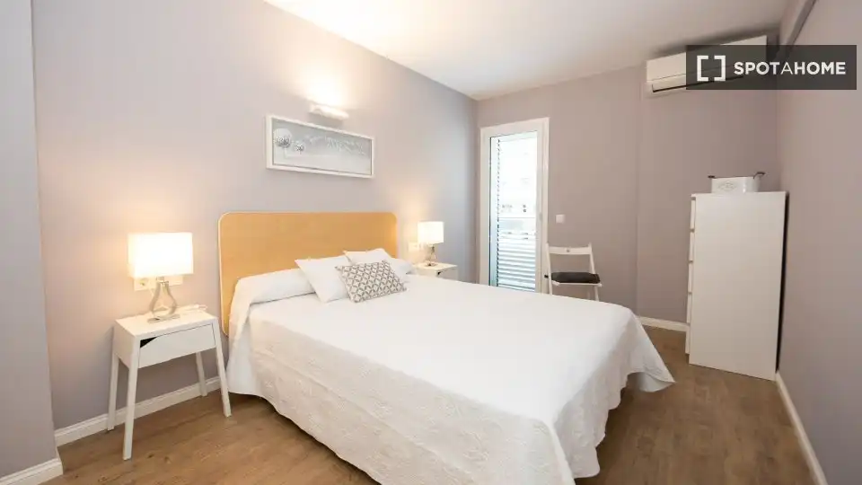 Schlafzimmer von Wohnungen zur untervermieten in  Palma de Mallorca mit Klimaanlage, Terrasse und Möbliert