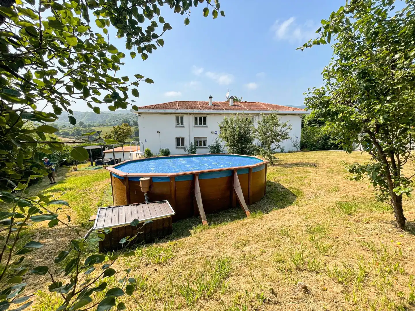 Swimming pool of Houses for sale in Abanto y Ciérvana-Abanto Zierbena  with Heating, Private garden and Storage room