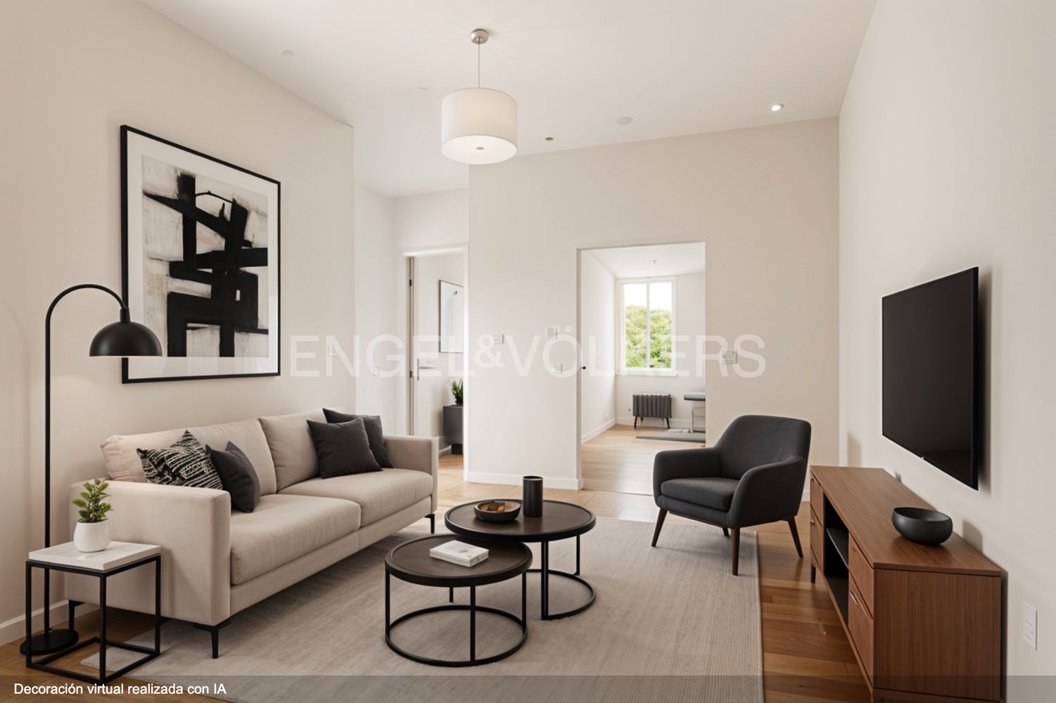 Living room of Apartment for sale in  Madrid Capital  with Air Conditioner and Heating