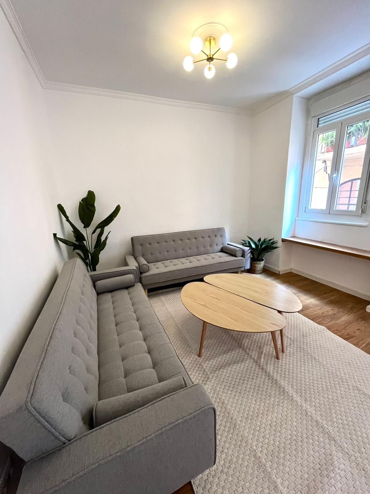 Sala d'estar de Apartament de lloguer en  Valencia Capital amb Aire condicionat, Calefacció i Moblat