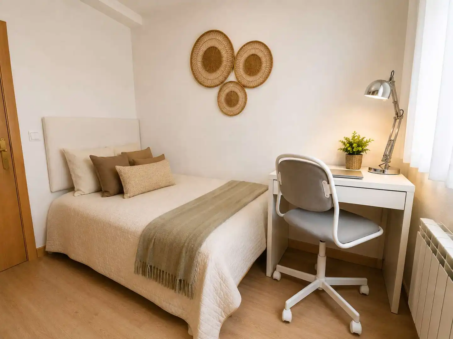 Schlafzimmer von Wohnung zur untervermieten in Leganés mit Klimaanlage, Heizung und Terrasse