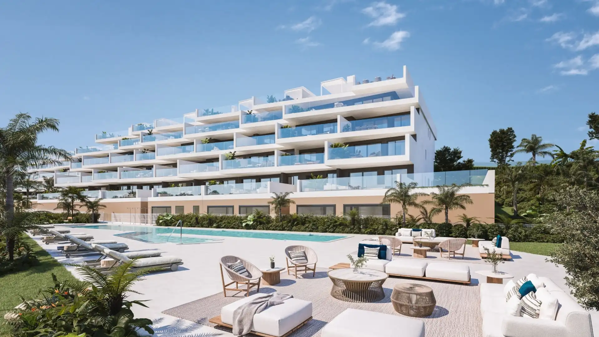 Vista exterior de Apartament en venda en Marbella amb Aire condicionat, Piscina i Moblat