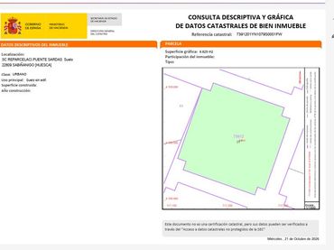 Terreno residenziale in vendita a Sardas - Puente de Sabiñánigo