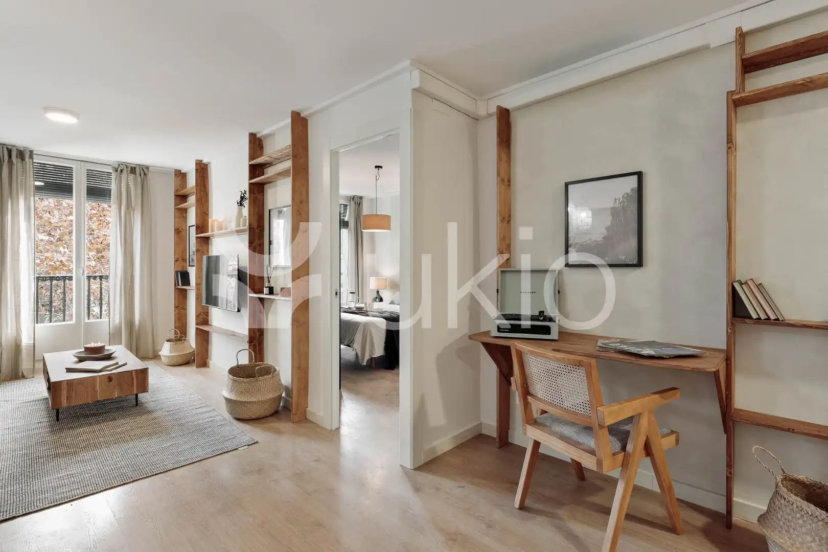 Sala de estar de Apartamento de alquiler en Barcelona con Aire acondicionado, Calefacción y Amueblado
