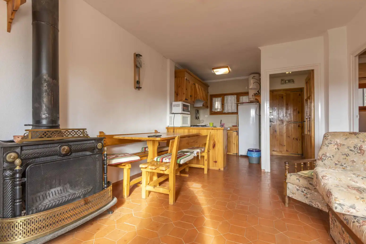 Kitchen of Flat for sale in Alcalá de la Selva  with Heating, Terrace and Storage room
