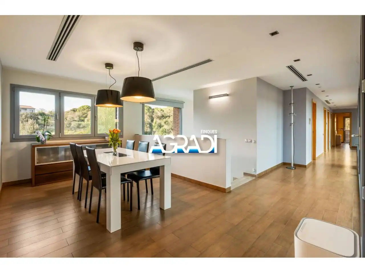 Dining room of Houses for sale in Les Franqueses del Vallès  with Air Conditioner, Heating and Private garden