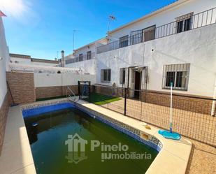 Exterior view of Single-family semi-detached for sale in Castilblanco de los Arroyos  with Air Conditioner, Terrace and Swimming Pool