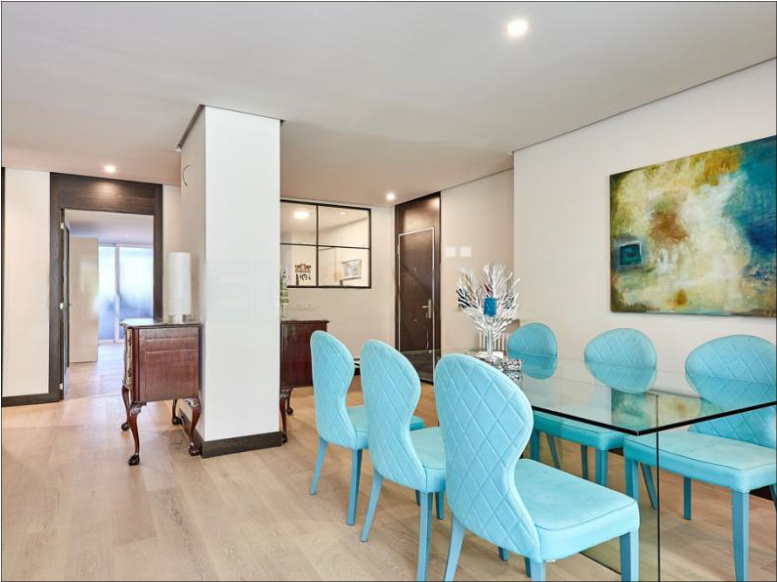 Dining room of Flat to rent in La Moraleja  with Air Conditioner, Heating and Parquet flooring
