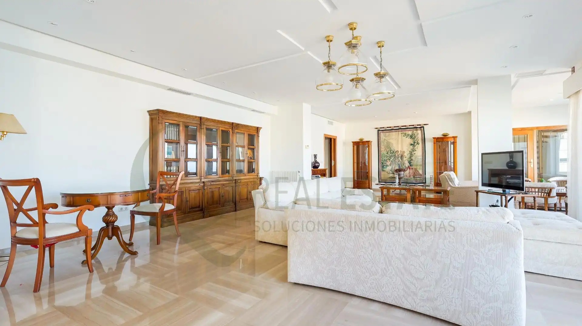Wohnzimmer von Dachboden zur Miete in Alicante / Alacant mit Klimaanlage, Privatgarten und Terrasse