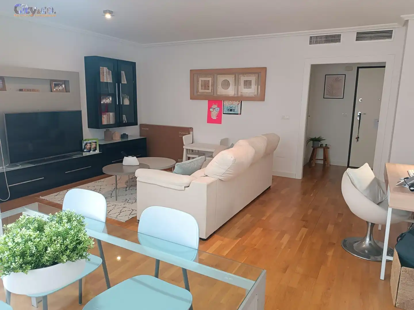 Sala de estar de Apartamento de alquiler en  Murcia Capital con Aire acondicionado y Balcón