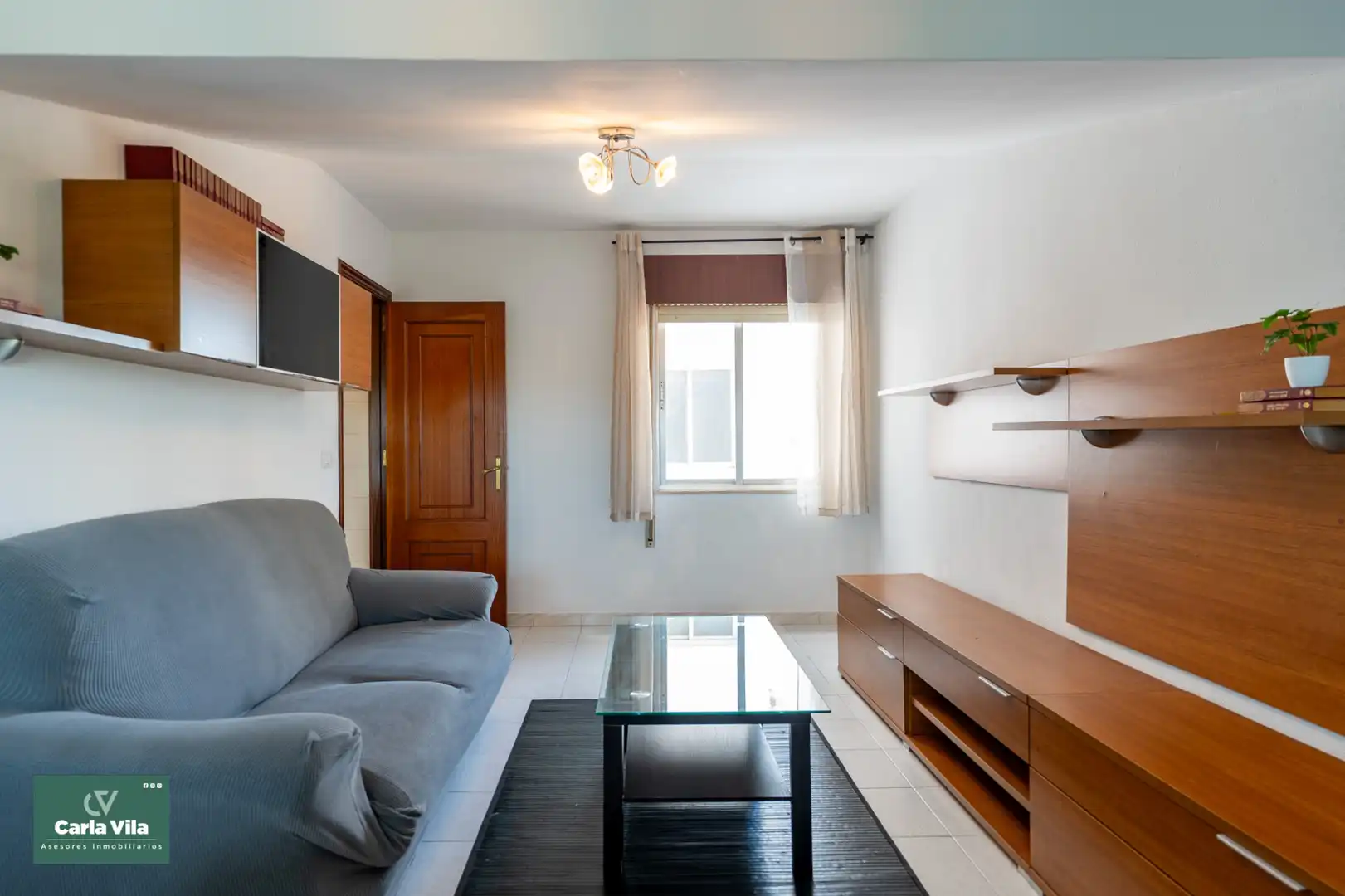 Living room of Flat for sale in Lugo Capital  with Heating, Parquet flooring and Furnished
