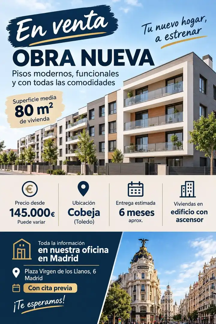 Flat for sale in Cobeja, Toledo