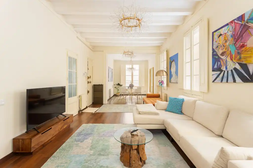Wohnzimmer von Wohnungen zum Verkauf in Barcelona mit Heizung, Abstellraum und Balkon