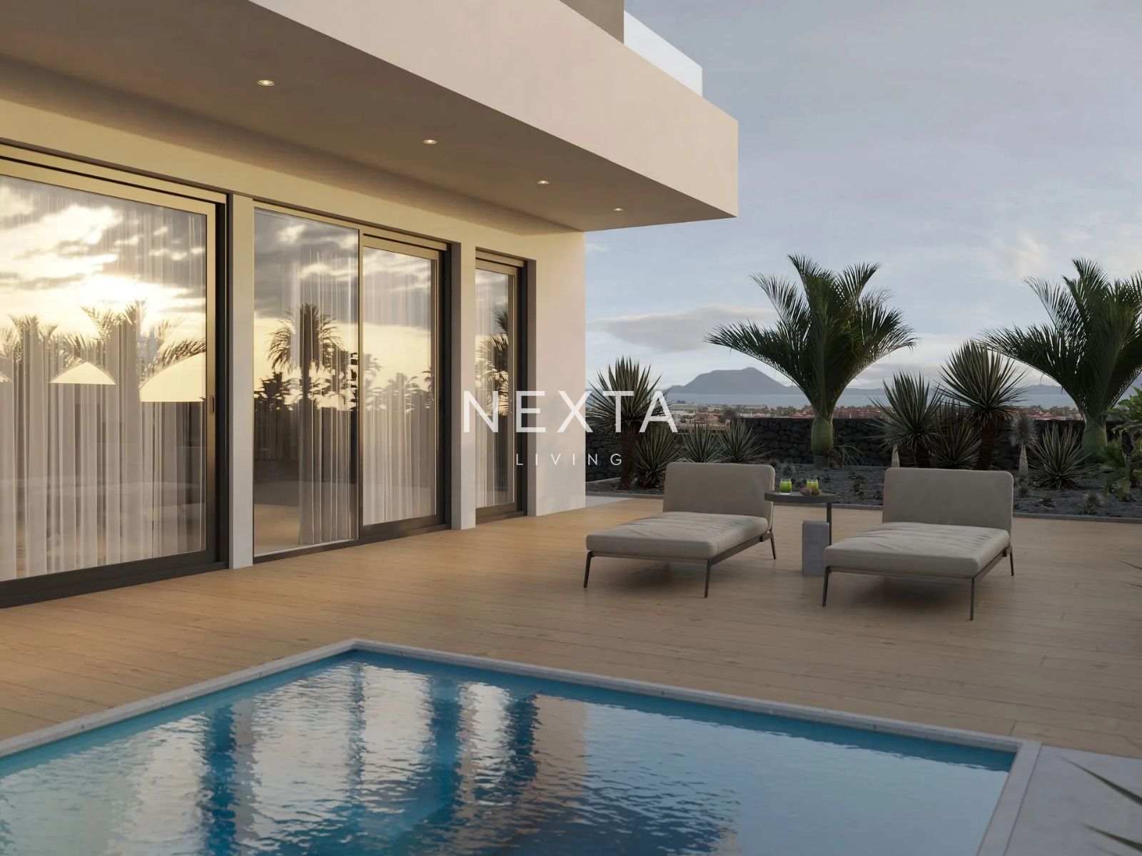 Terrace of Single-family semi-detached for sale in La Oliva  with Air Conditioner, Terrace and Swimming Pool