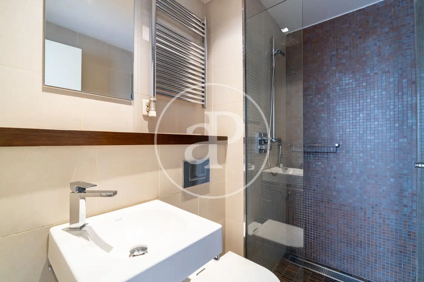Baño de Piso de alquiler en Barcelona con Aire acondicionado, Calefacción y Terraza