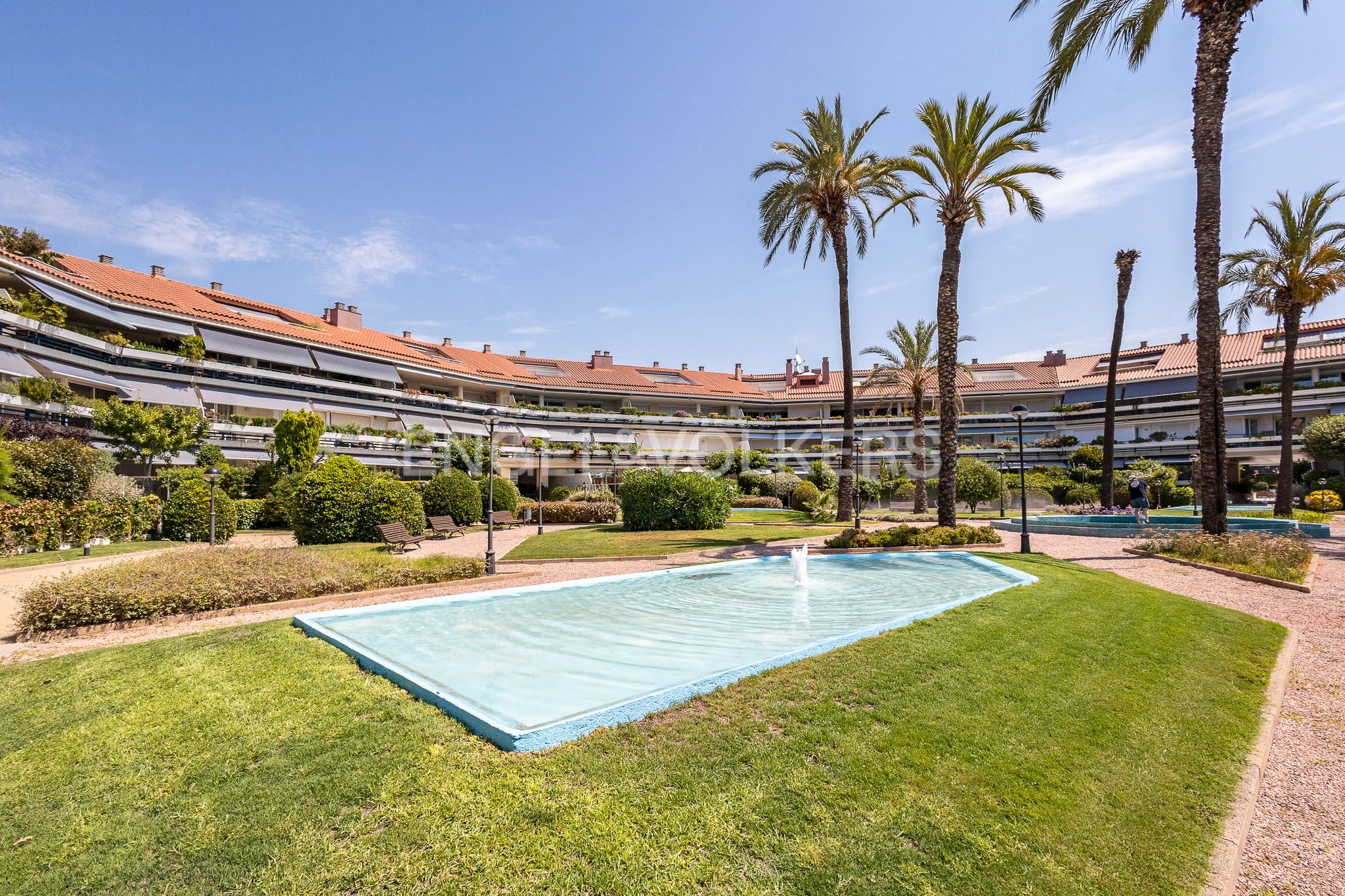 Garden of Apartment to rent in Sitges  with Air Conditioner, Heating and Private garden