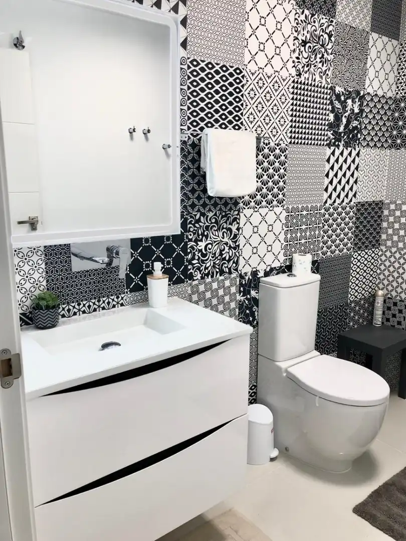 Badezimmer von Haus oder Chalet zur Miete in Pilar de la Horadada mit Klimaanlage, Terrasse und Schwimmbad