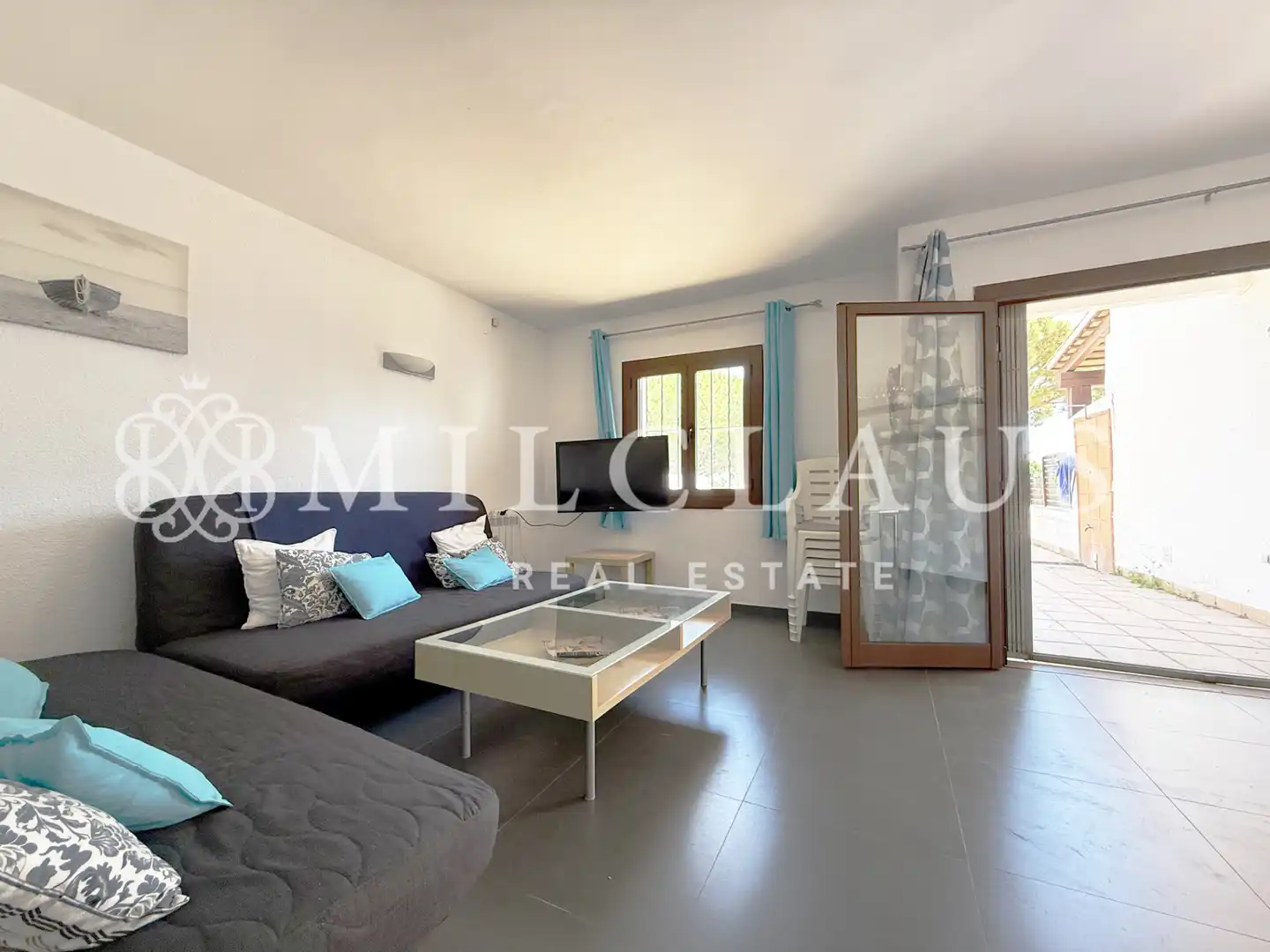Sala d'estar de Casa adosada en venda en Calonge i Sant Antoni amb Calefacció, Parquet i Terrassa
