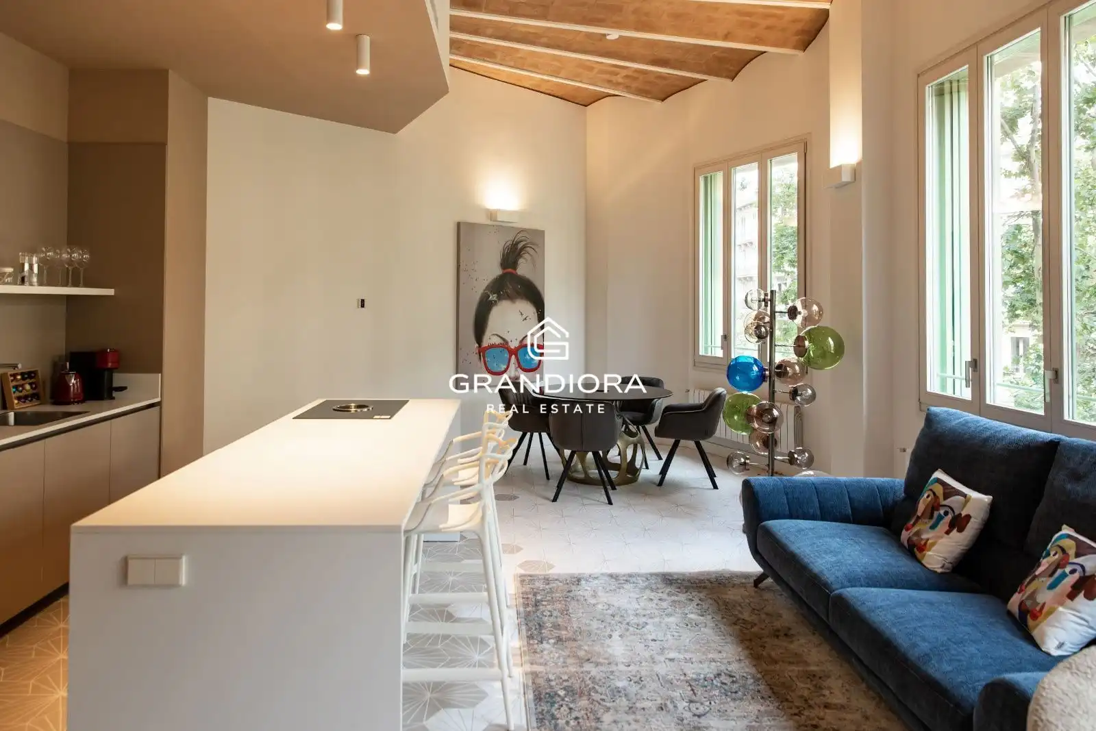 Sala d'estar de Pis de lloguer en Barcelona amb Aire condicionat