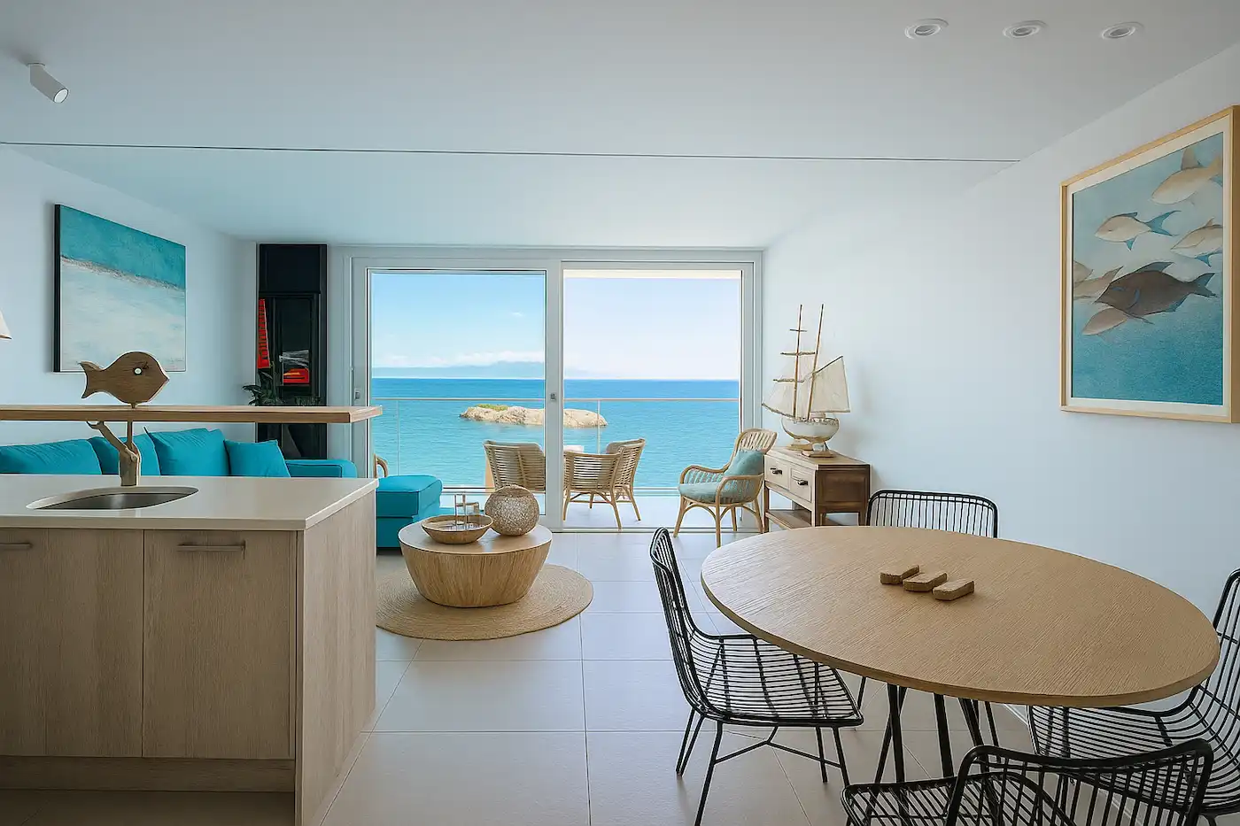 Sala d'estar de Apartament en venda en L'Escala amb Aire condicionat, Calefacció i Terrassa