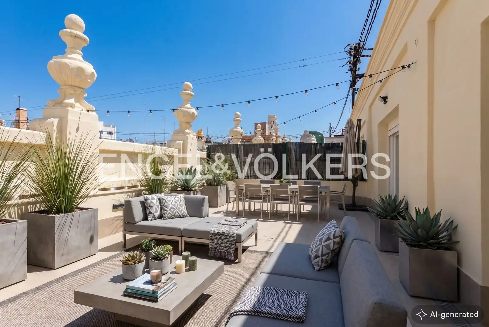 Terrace of Attic for rent in Valencia  with Air Conditioner, Heating and Terrace