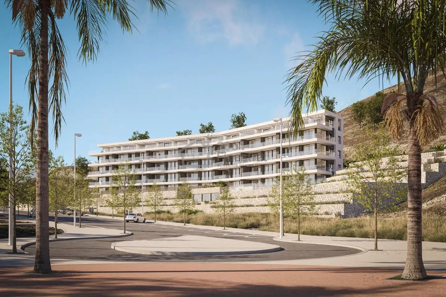 Außenansicht von Wohnungen zum Verkauf in Villajoyosa / La Vila Joiosa mit Klimaanlage, Terrasse und Gemeinschaftspool