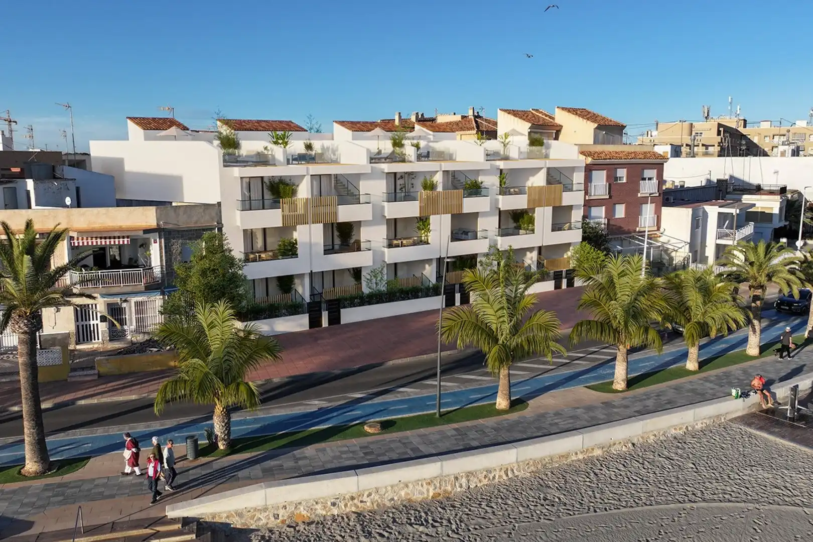Vista exterior de Àtic en venda en San Pedro del Pinatar amb Aire condicionat, Jardí privat i Terrassa