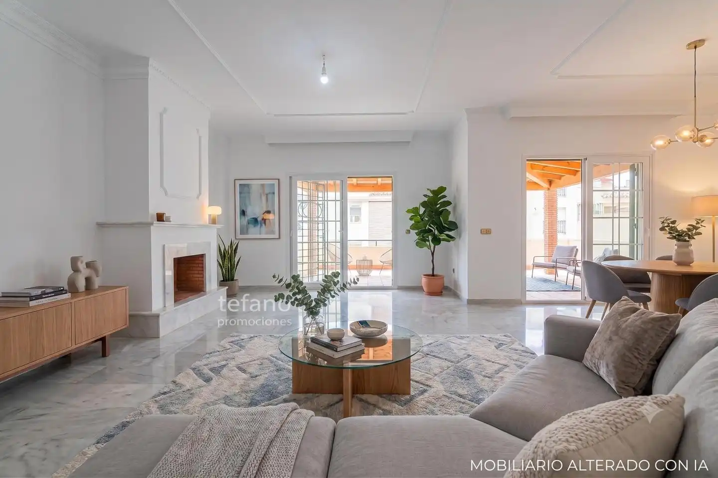 Sala de estar de Casa adosada en venta en Málaga con Aire acondicionado, Calefacción y Jardín privado