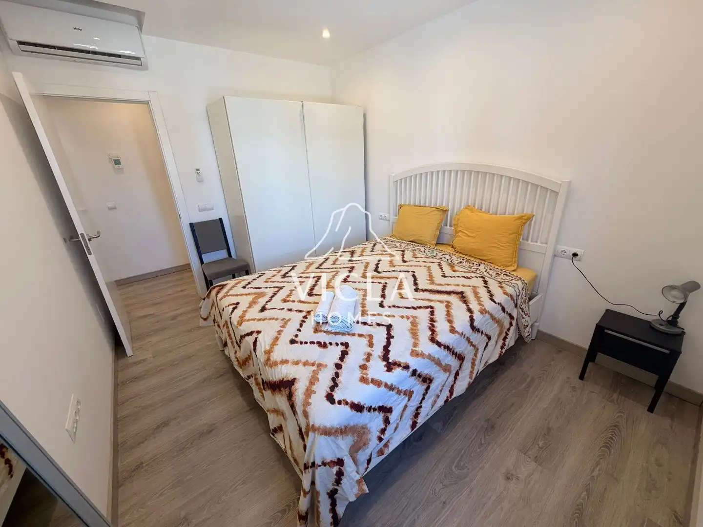 Bedroom of Flat for rent in Santa Eulària des Riu  with Air Conditioner, Heating and Parquet flooring
