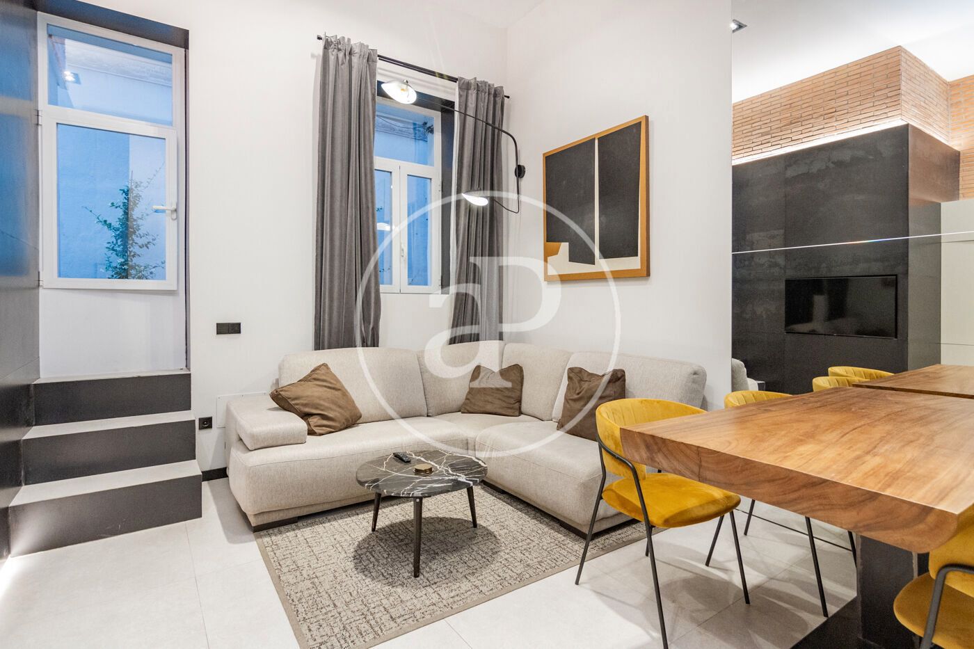 Sala d'estar de Pis de lloguer en  Madrid Capital amb Aire condicionat, Calefacció i Terrassa