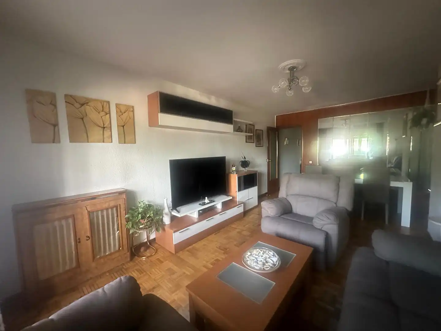 Living room of Flat for sale in Madrid  with Heating, Terrace and Furnished