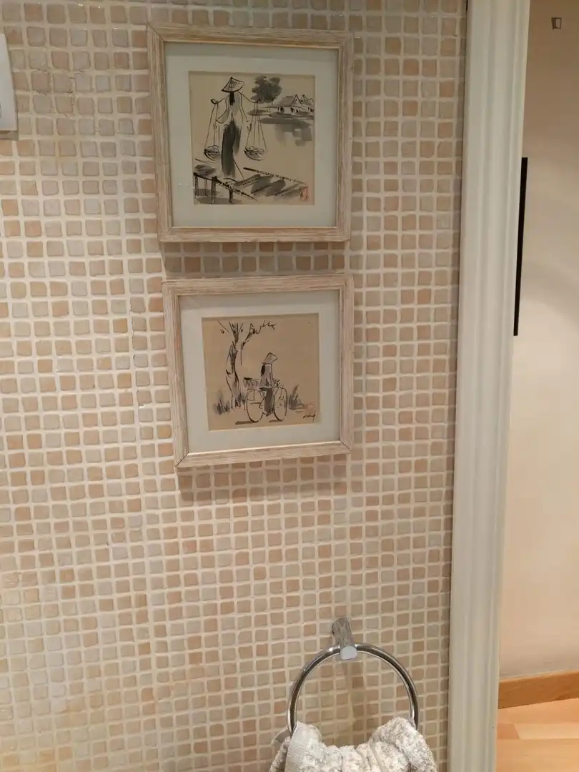 Baño de Apartamento de alquiler en Madrid con Aire acondicionado, Amueblado y Lavadora