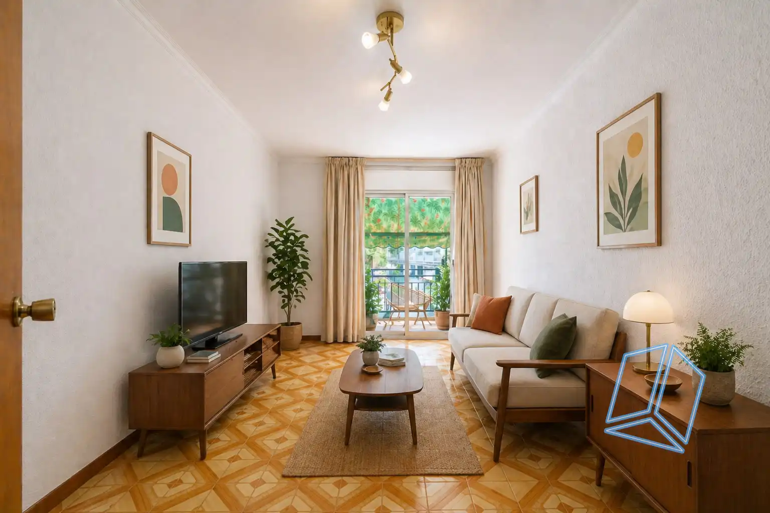Living room of Flat for sale in L'Hospitalet de Llobregat  with Balcony