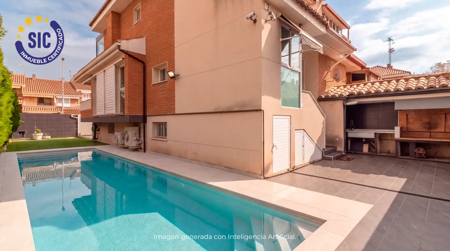 Piscina de Casa adosada en venda en Sagunto / Sagunt amb Aire condicionat, Jardí privat i Parquet