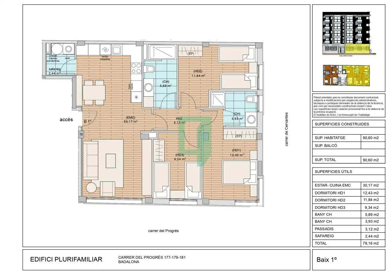 Piso en venta en Badalona con Aire acondicionado y Terraza
