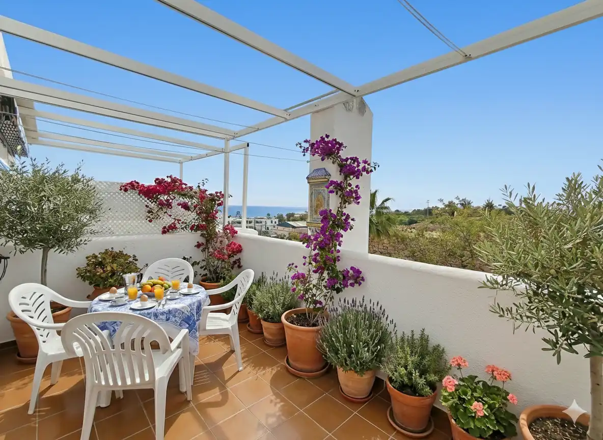Terrasse von Wohnung zum Verkauf in Mojácar mit Klimaanlage, Heizung und Terrasse