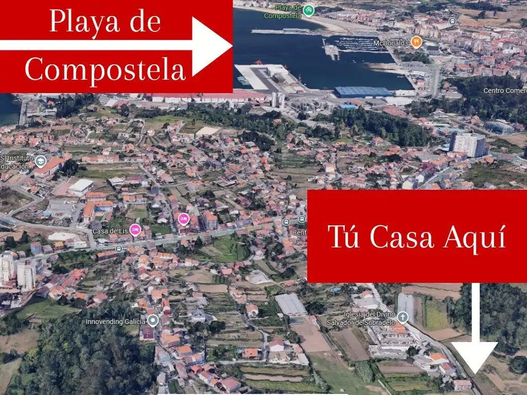 Vista exterior de Casa o xalet en venda en Vilagarcía de Arousa amb Jardí privat, Terrassa i Traster