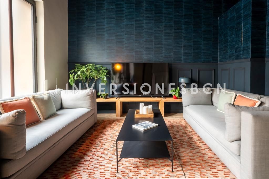 Sala de estar de Piso de alquiler en  Barcelona Capital con Aire acondicionado, Calefacción y Parquet