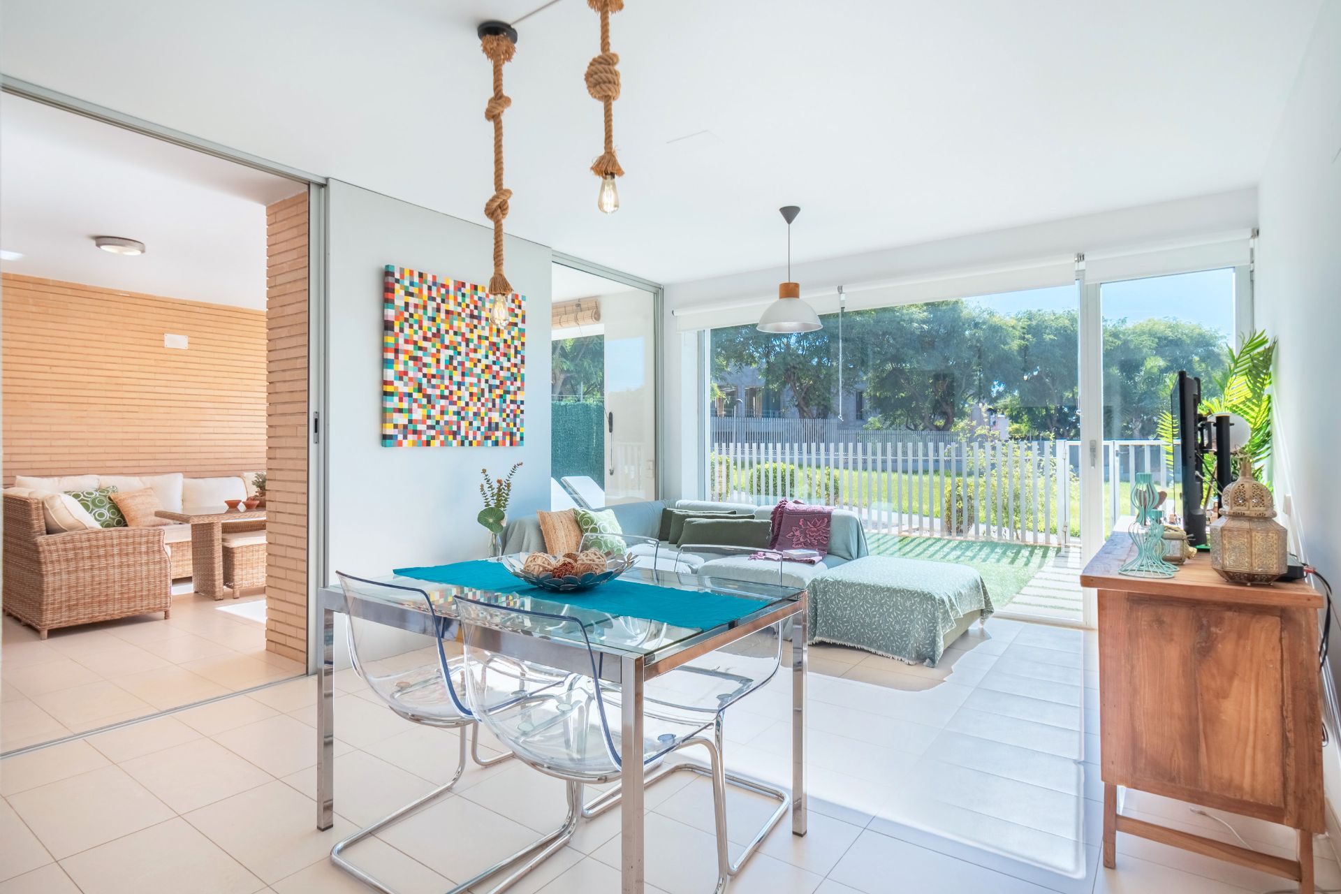 Menjador de Pis en venda en Oropesa del Mar / Orpesa amb Aire condicionat, Jardí privat i Terrassa