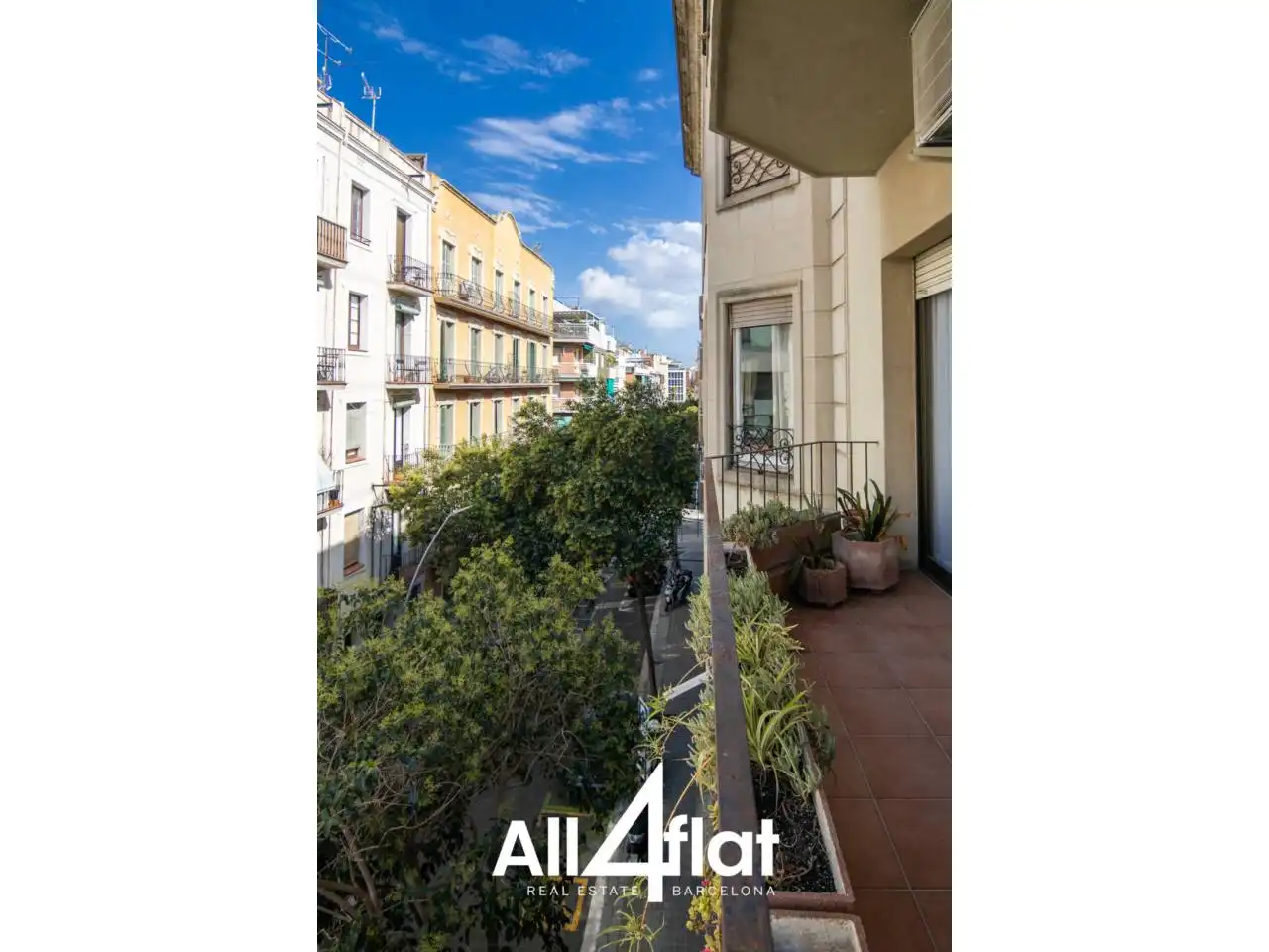 Balcony of Flat for rent in Barcelona  with Air Conditioner, Parquet flooring and Furnished