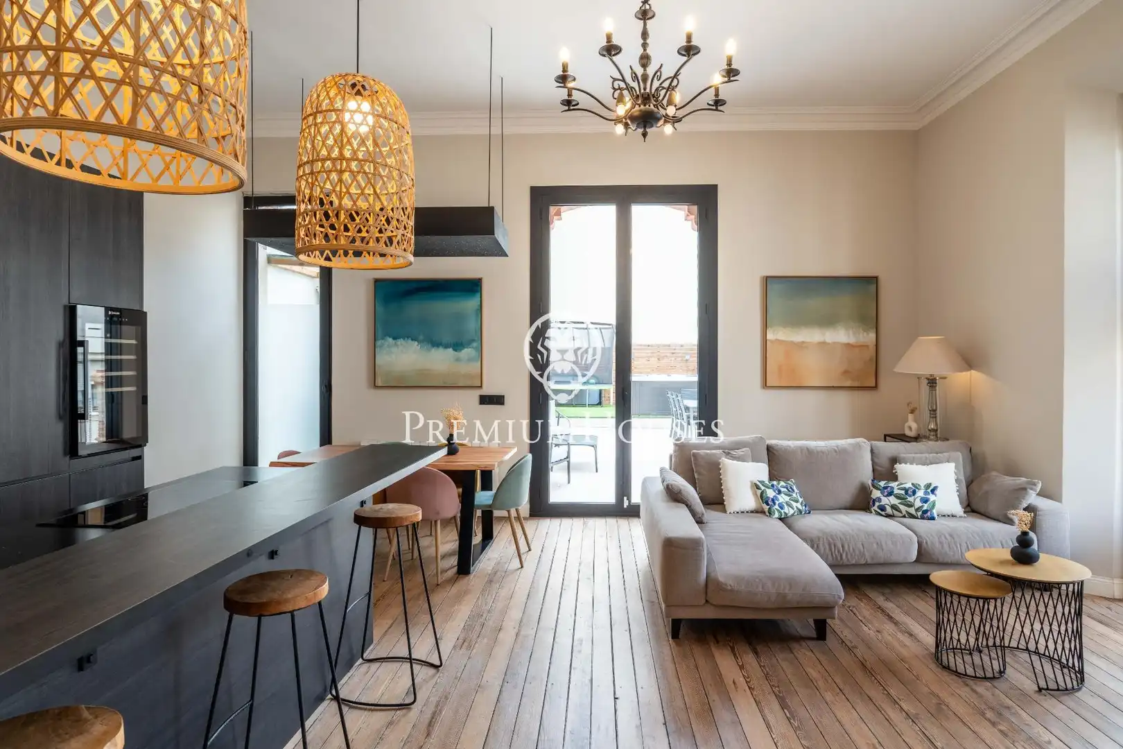 Living room of Flat for sale in Vilanova i la Geltrú  with Air Conditioner, Heating and Terrace