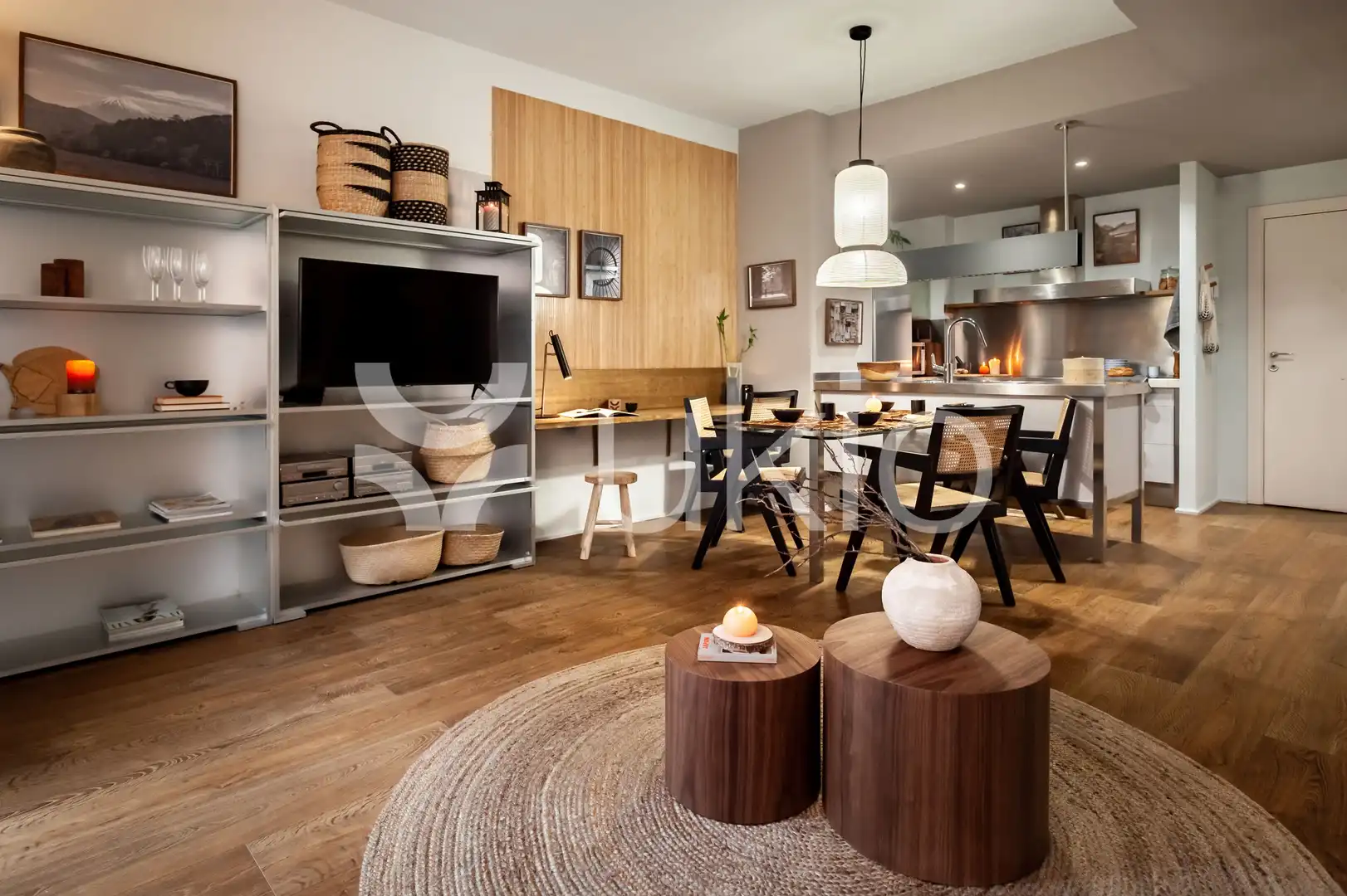 Sala d'estar de Apartament de lloguer en Barcelona amb Aire condicionat, Moblat i Forn