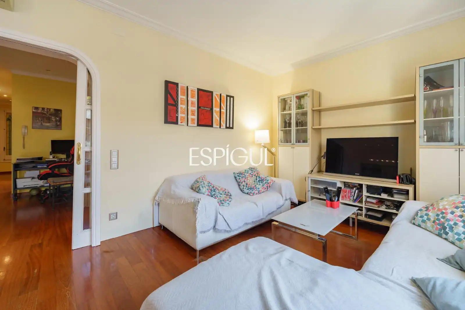 Sala de estar de Piso en venta en Barcelona con Aire acondicionado, Calefacción y Parquet