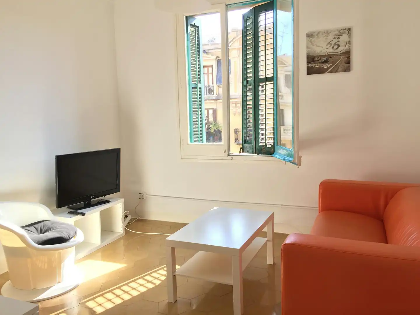 Sala de estar de Piso para compartir en Barcelona con Calefacción, Amueblado y Lavadora