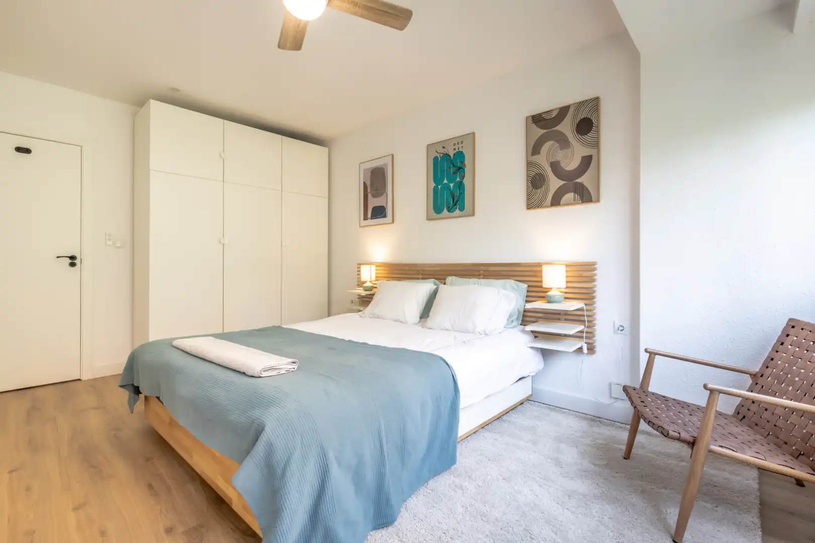 Schlafzimmer von Wohnungen zur Miete in Valencia mit Klimaanlage, Heizung und Parkett