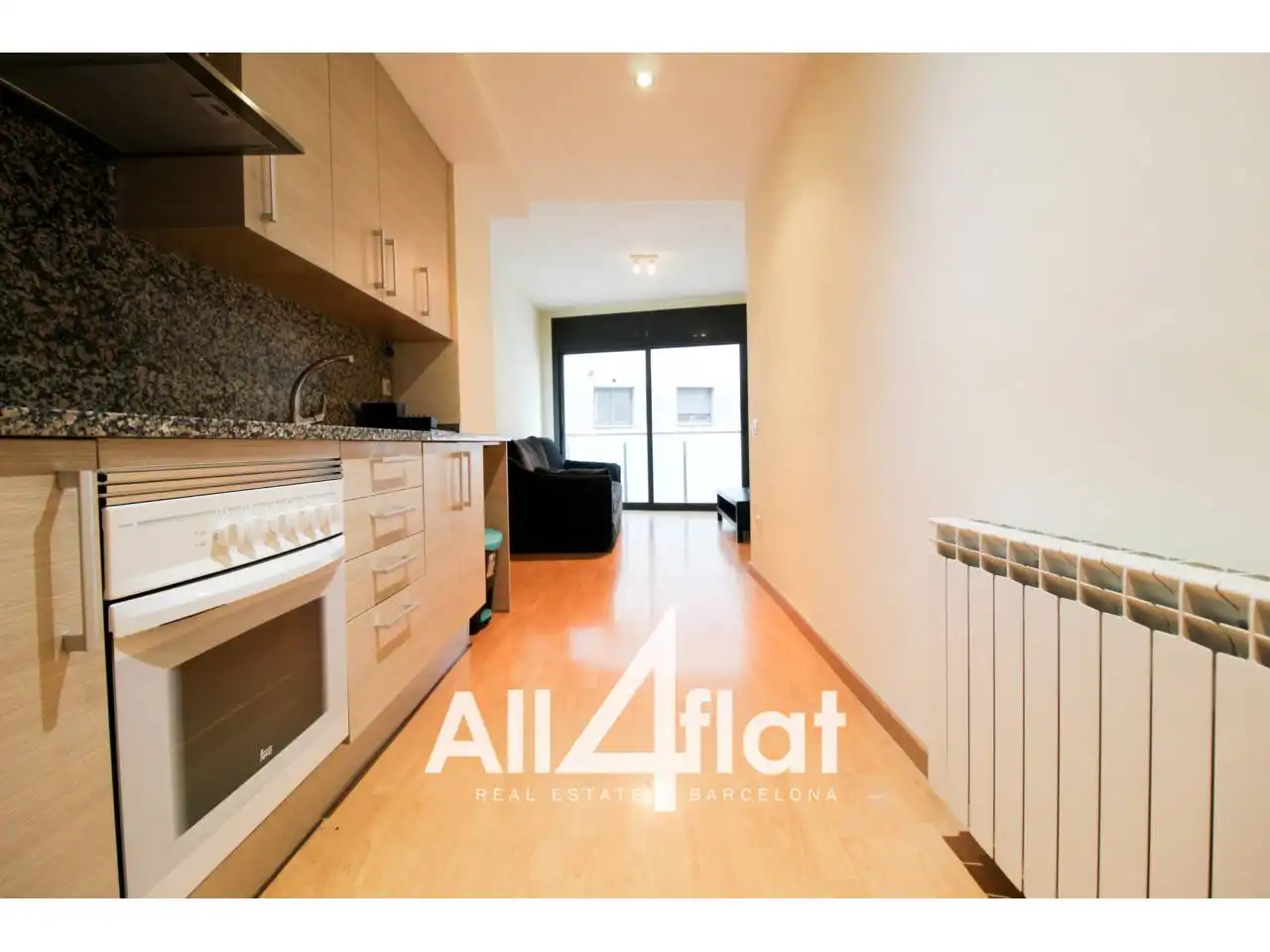 Cocina de Piso de alquiler en Barcelona con Parquet, Terraza y Amueblado