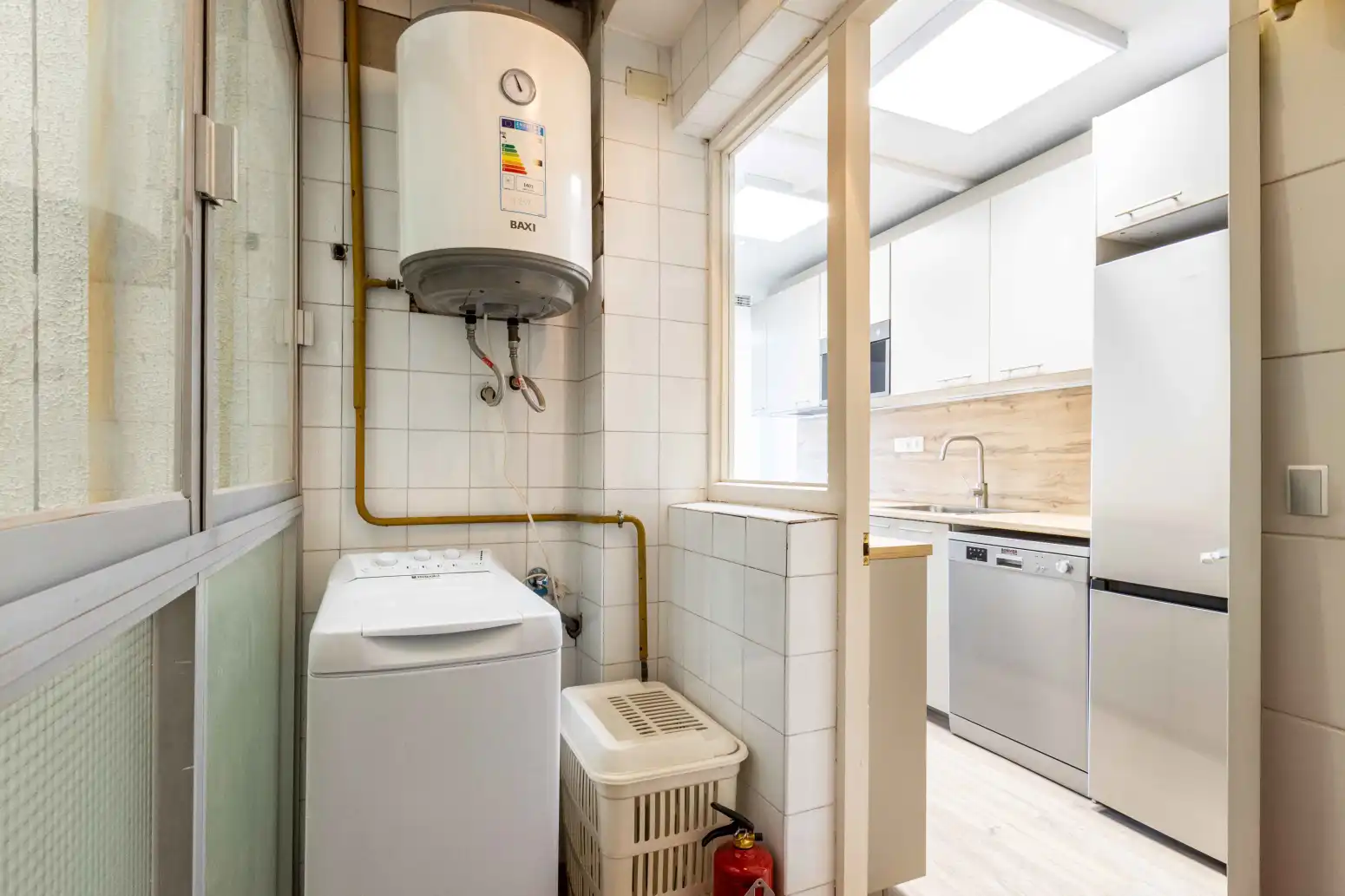 Küche von Wohnung zum Verkauf in Terrassa mit Heizung, Parkett und Balkon